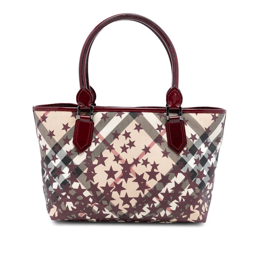 Burberry Medium Supernova Check Coated Canvas Star Nickie Tote