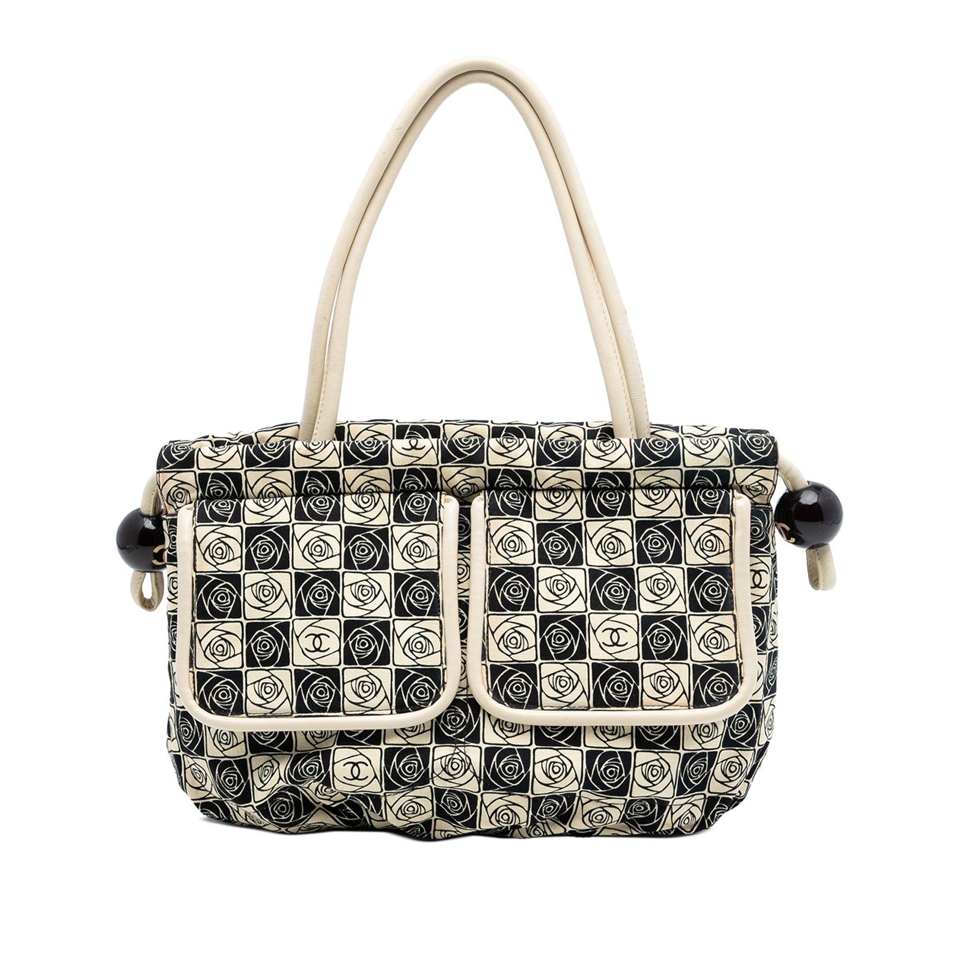 Chanel Camellia Canvas Coco Ball Tote