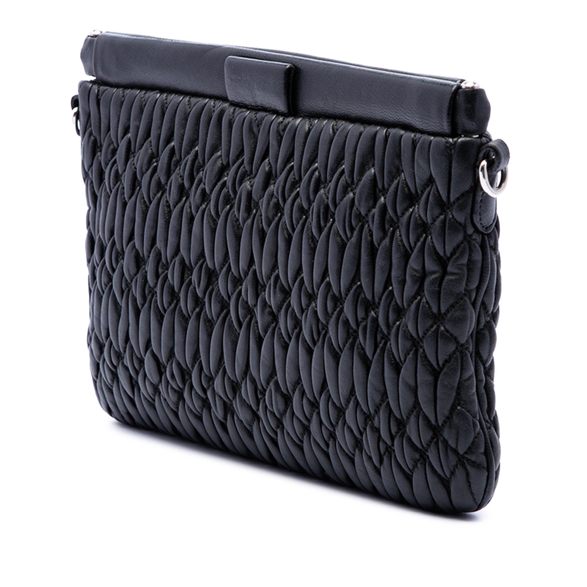 Miu Miu Matelasse Nappa Frame Clutch with Strap