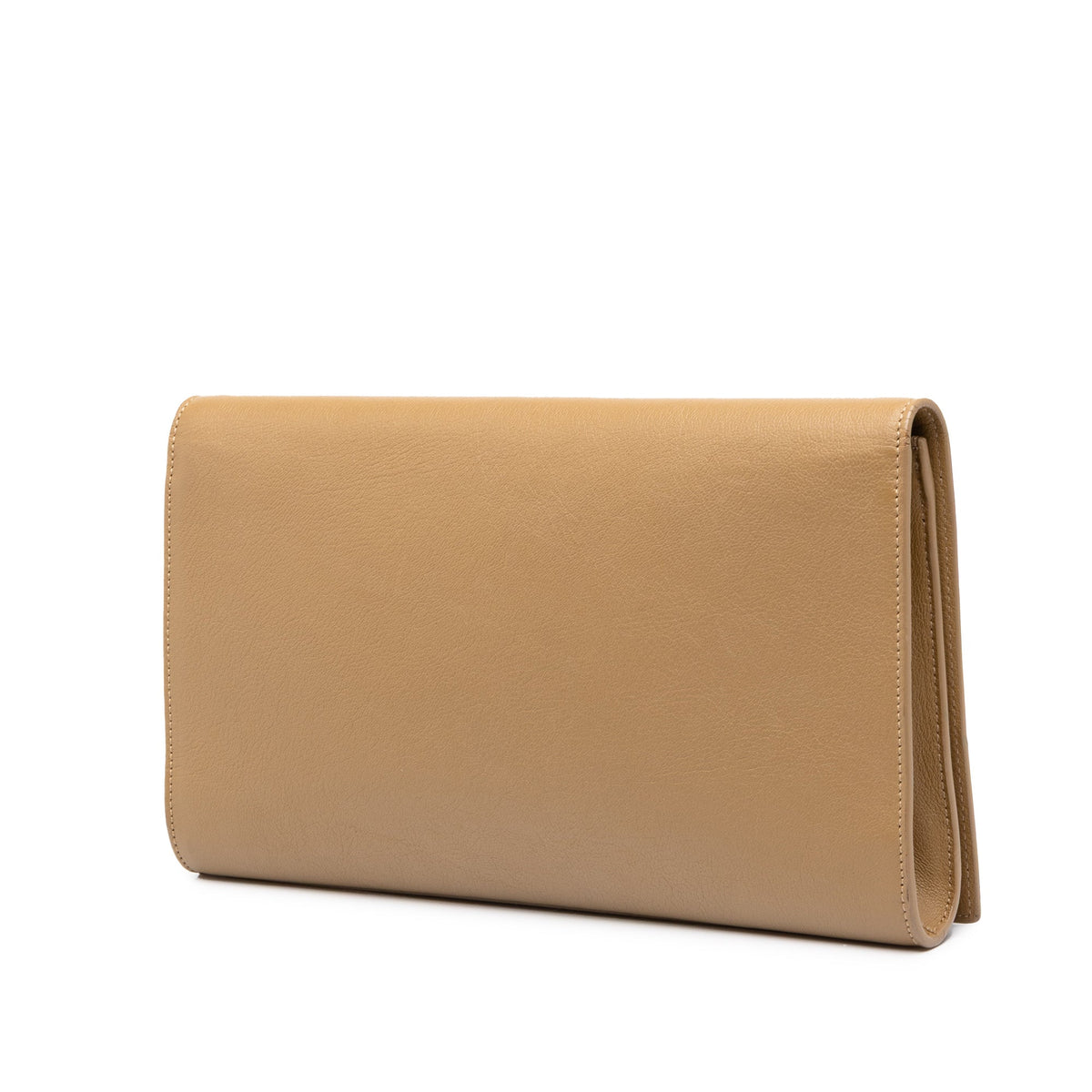 Saint Laurent Large Textured Calfskin Belle de Jour Clutch — Beige