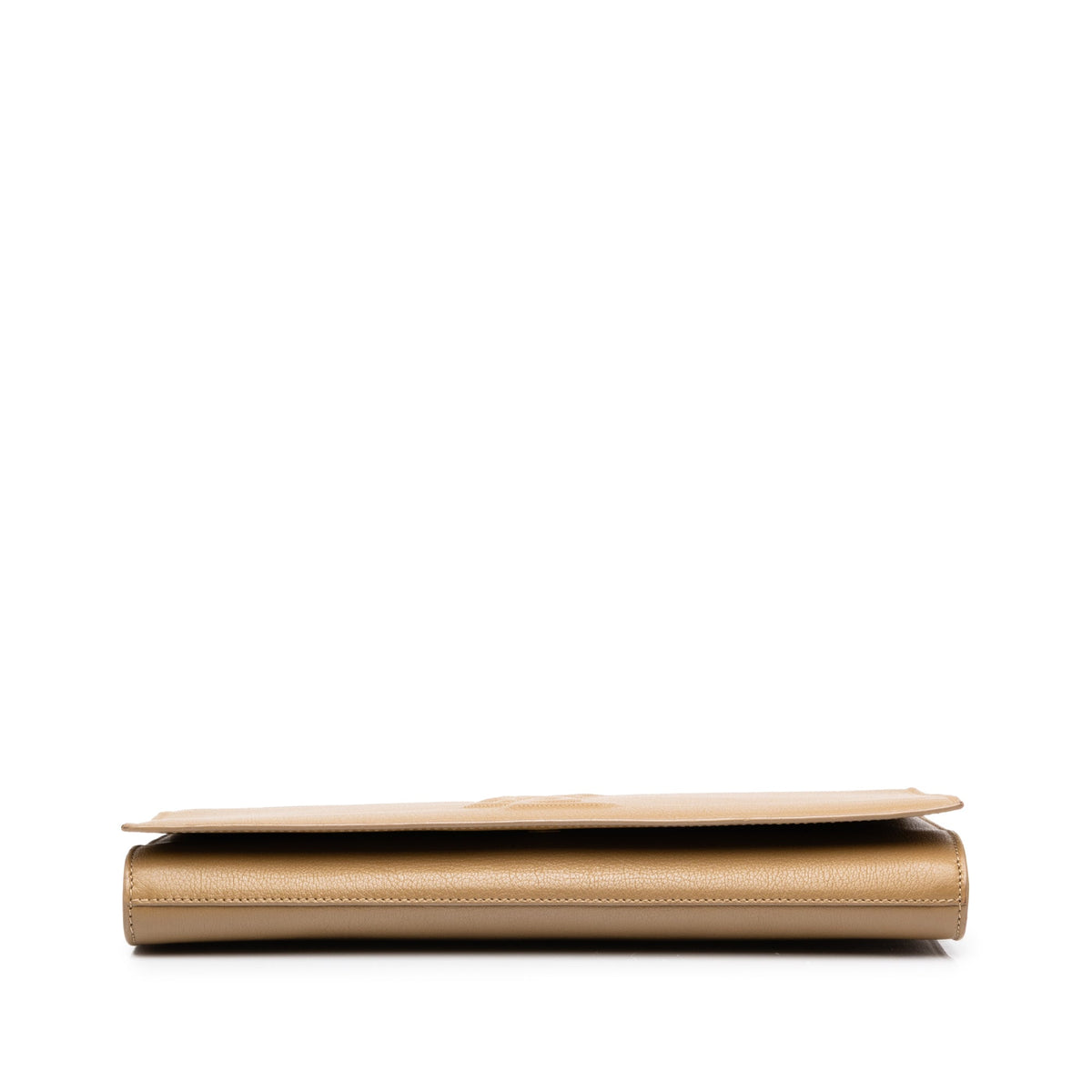 Saint Laurent Large Textured Calfskin Belle de Jour Clutch — Beige