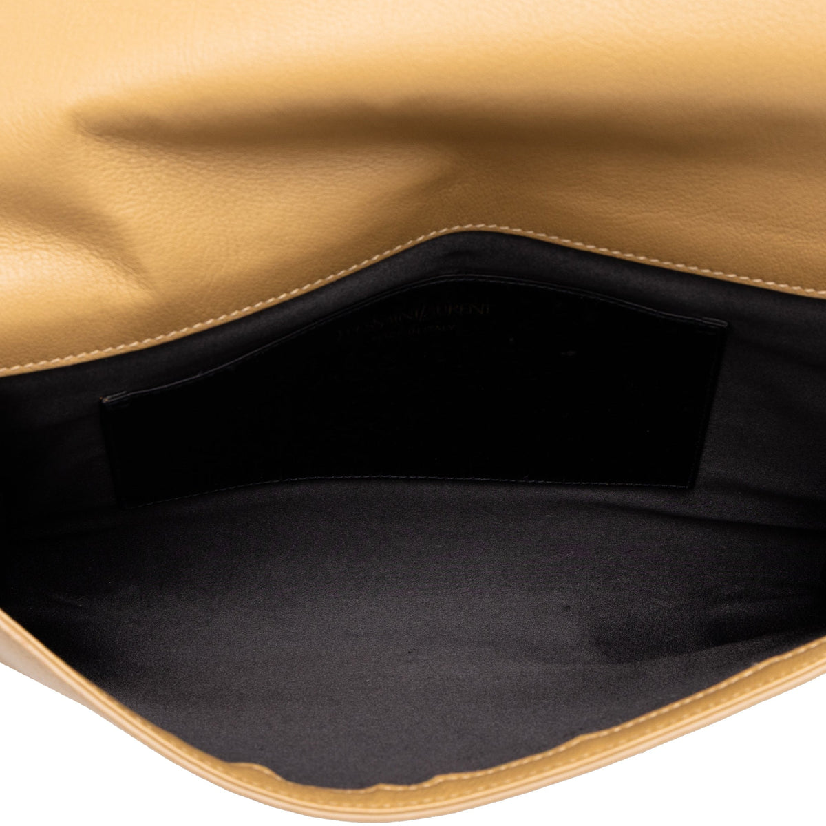 Saint Laurent Large Textured Calfskin Belle de Jour Clutch — Beige