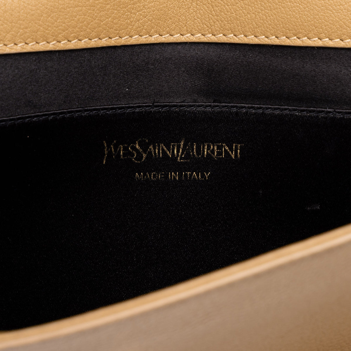 Saint Laurent Large Textured Calfskin Belle de Jour Clutch — Beige