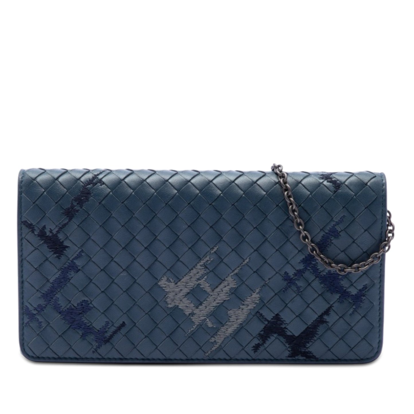 Bottega Veneta Nappa Intrecciato Embroidered Continental Wallet on Chain