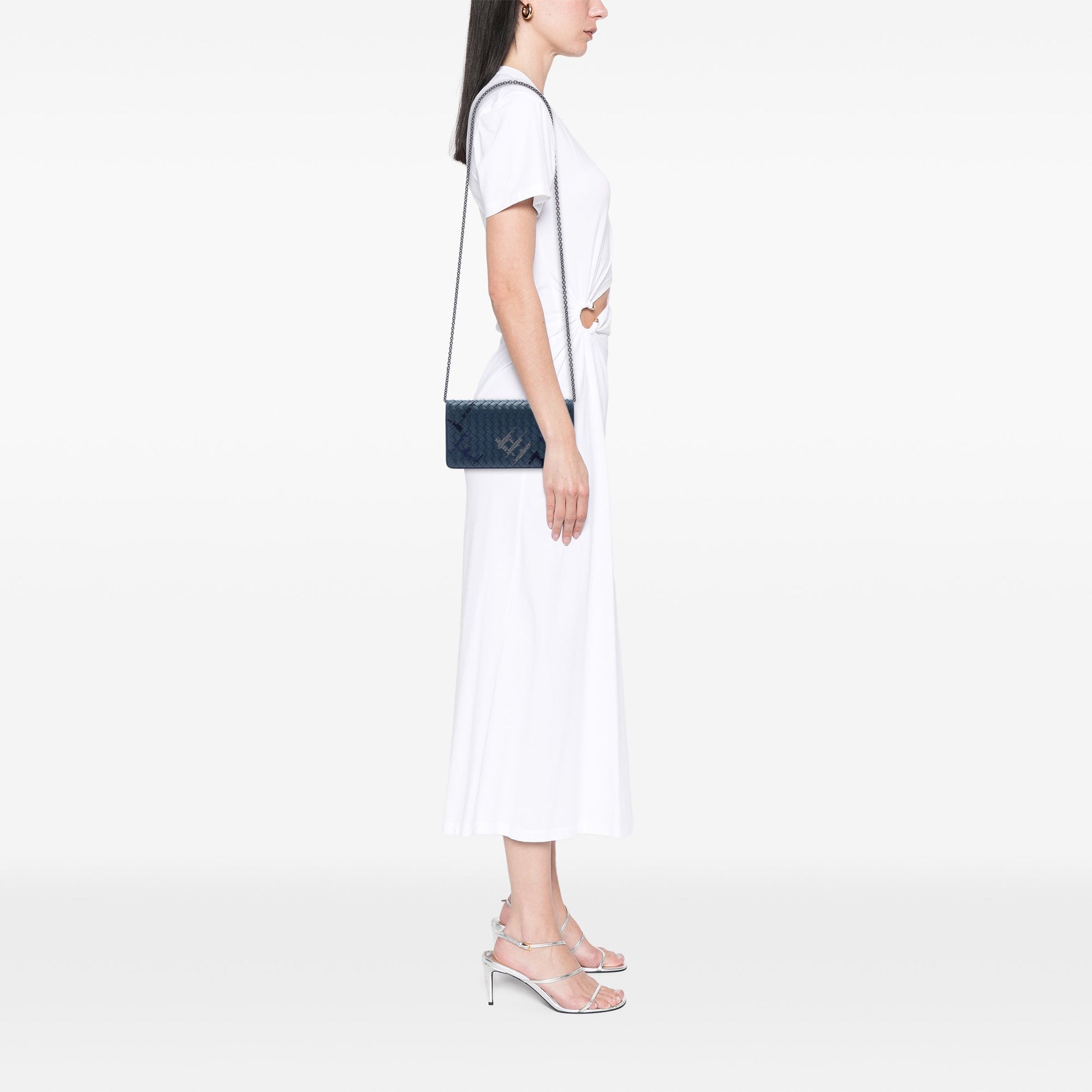 Bottega Veneta Nappa Intrecciato Embroidered Continental Wallet on Chain