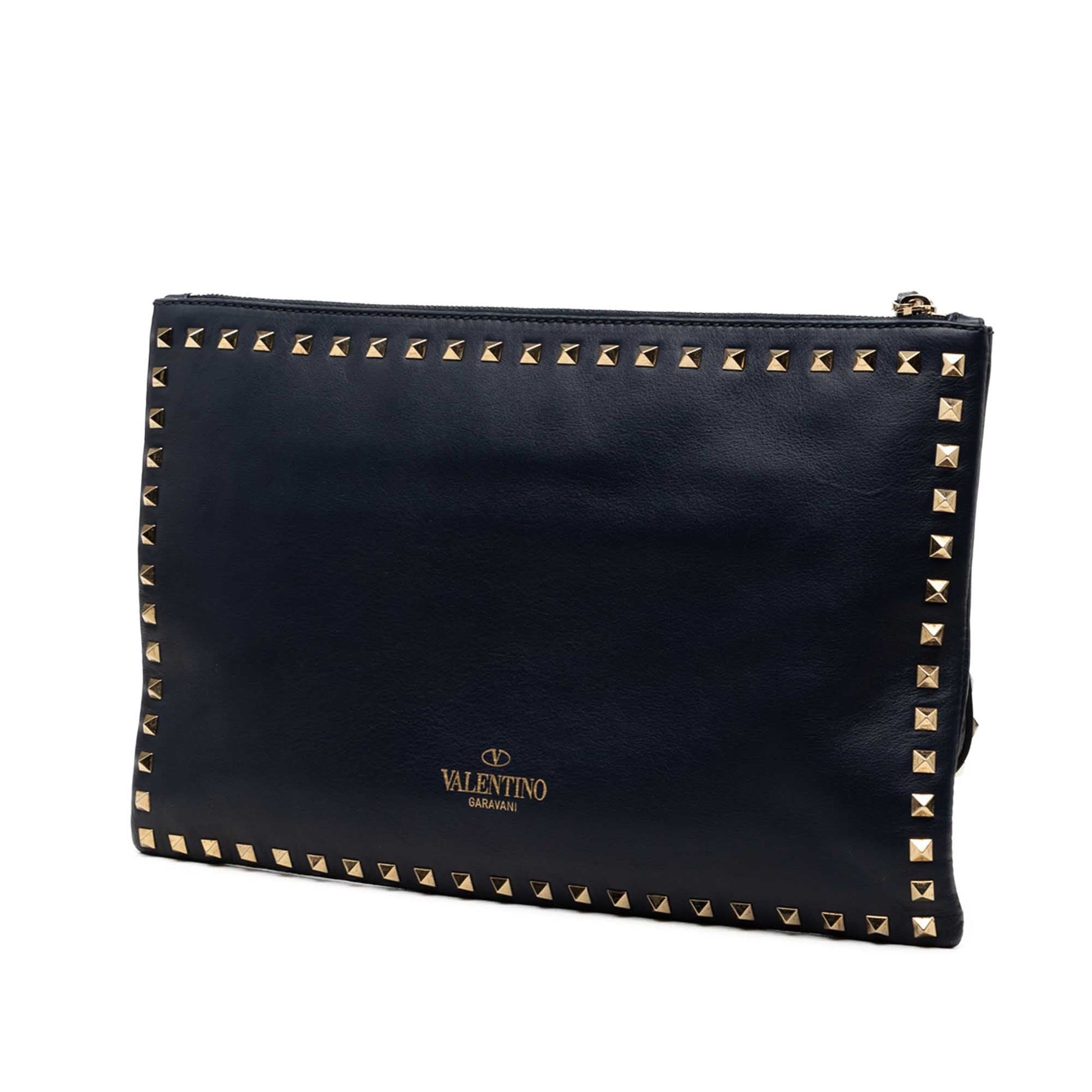 Valentino Leather Rockstud Clutch