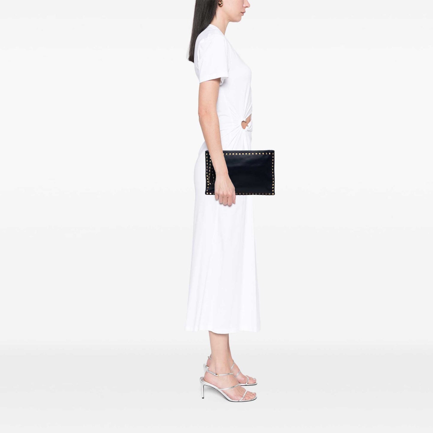 Valentino Leather Rockstud Clutch