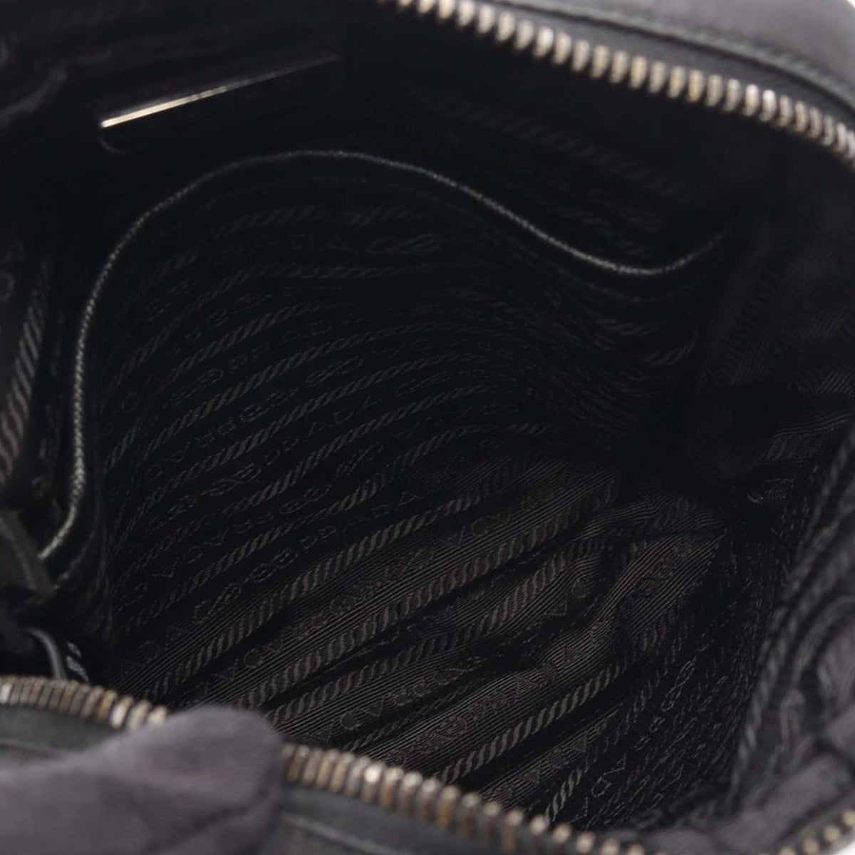 Prada Saffiano Trimmed Re Nylon Zip Top Crossbody