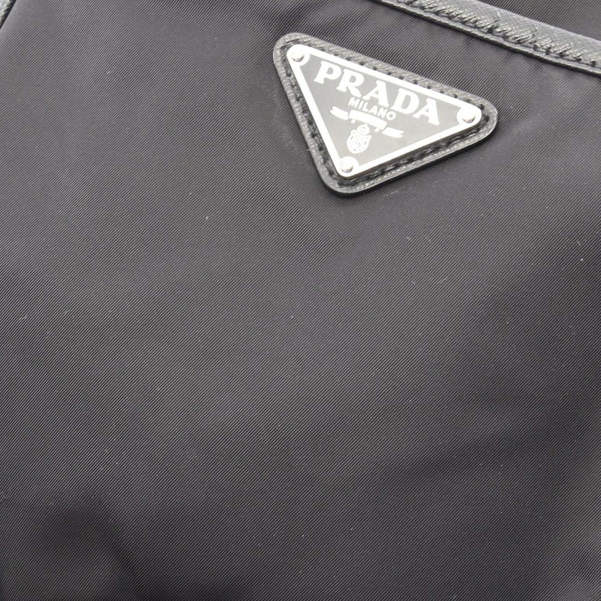 Prada Saffiano Trimmed Re Nylon Zip Top Crossbody