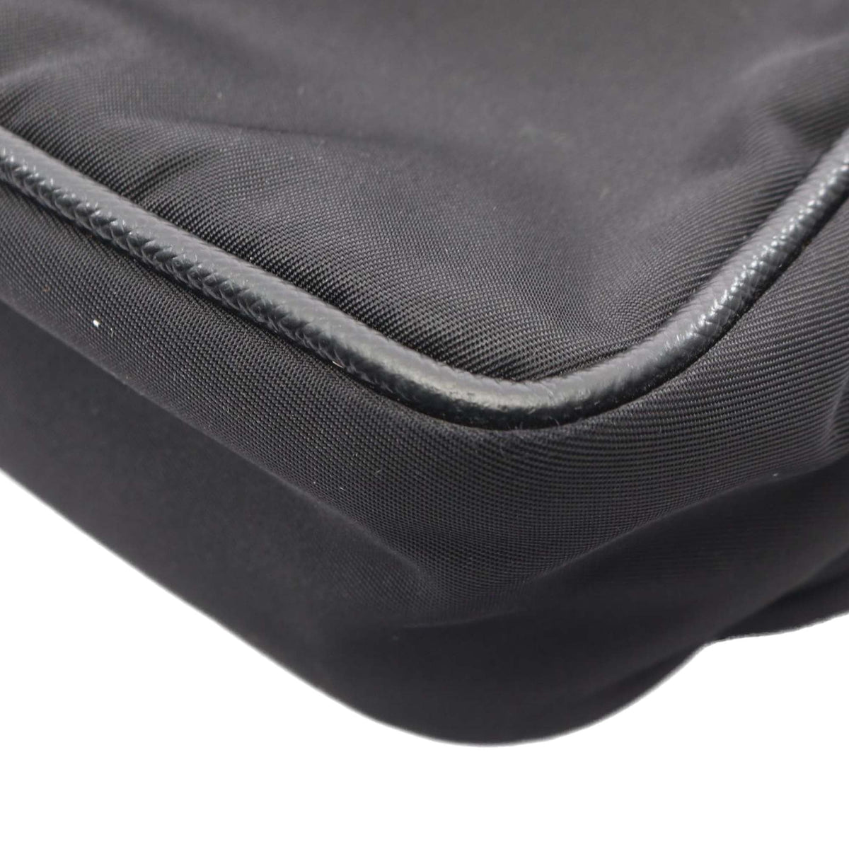 Prada Saffiano Trimmed Re Nylon Zip Top Crossbody