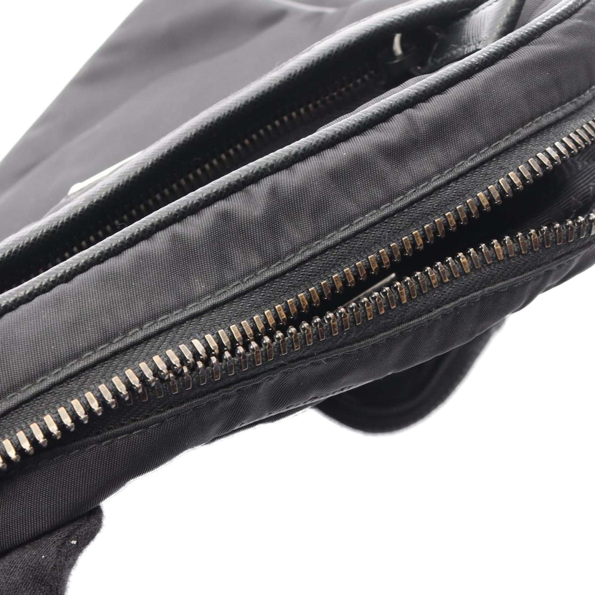 Prada Saffiano Trimmed Re Nylon Zip Top Crossbody
