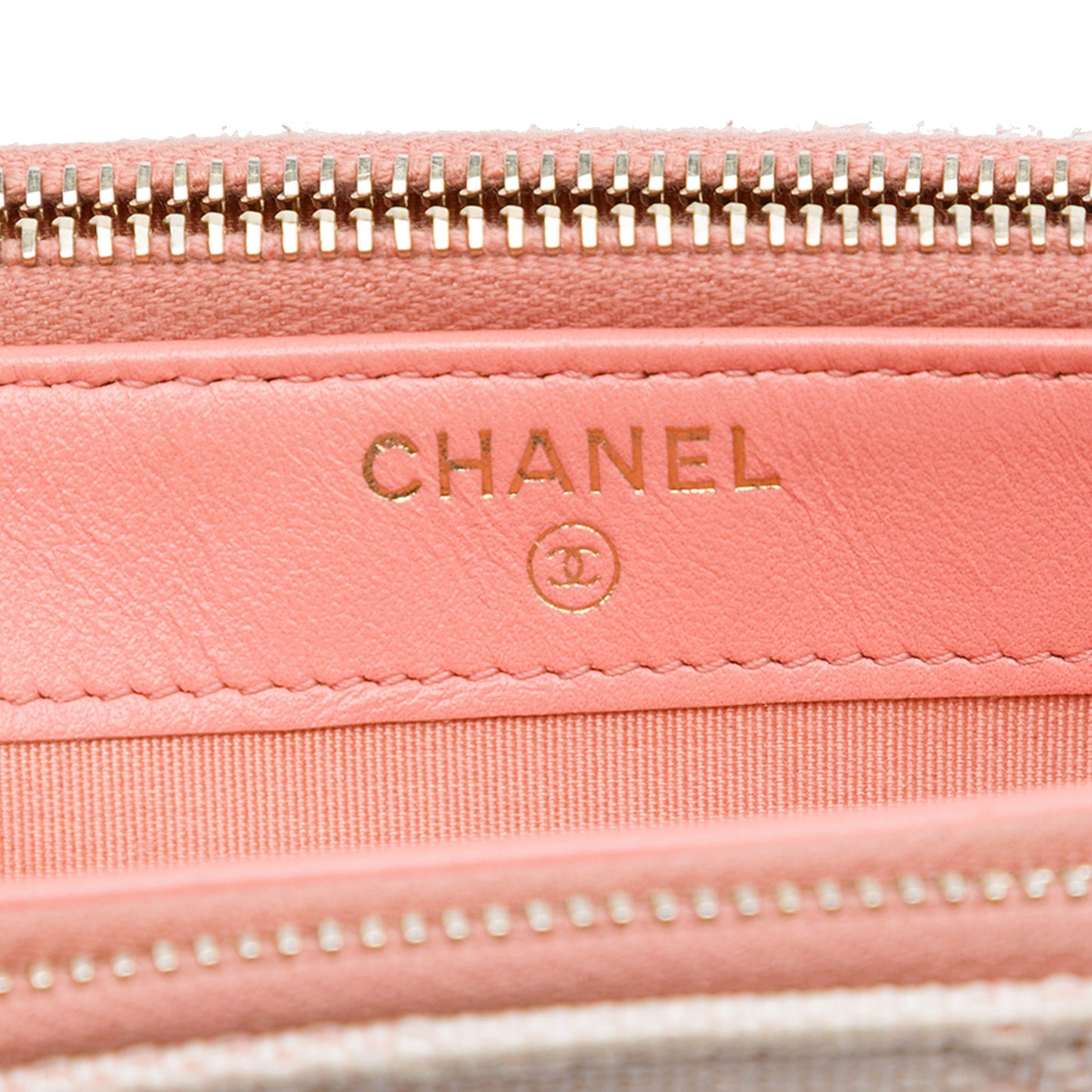 Chanel Raffia Deauville Double Zip Clutch with Chain
