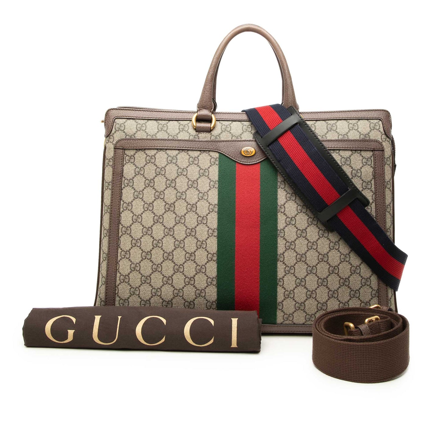 Gucci GG Supreme Ophidia Web Briefcase