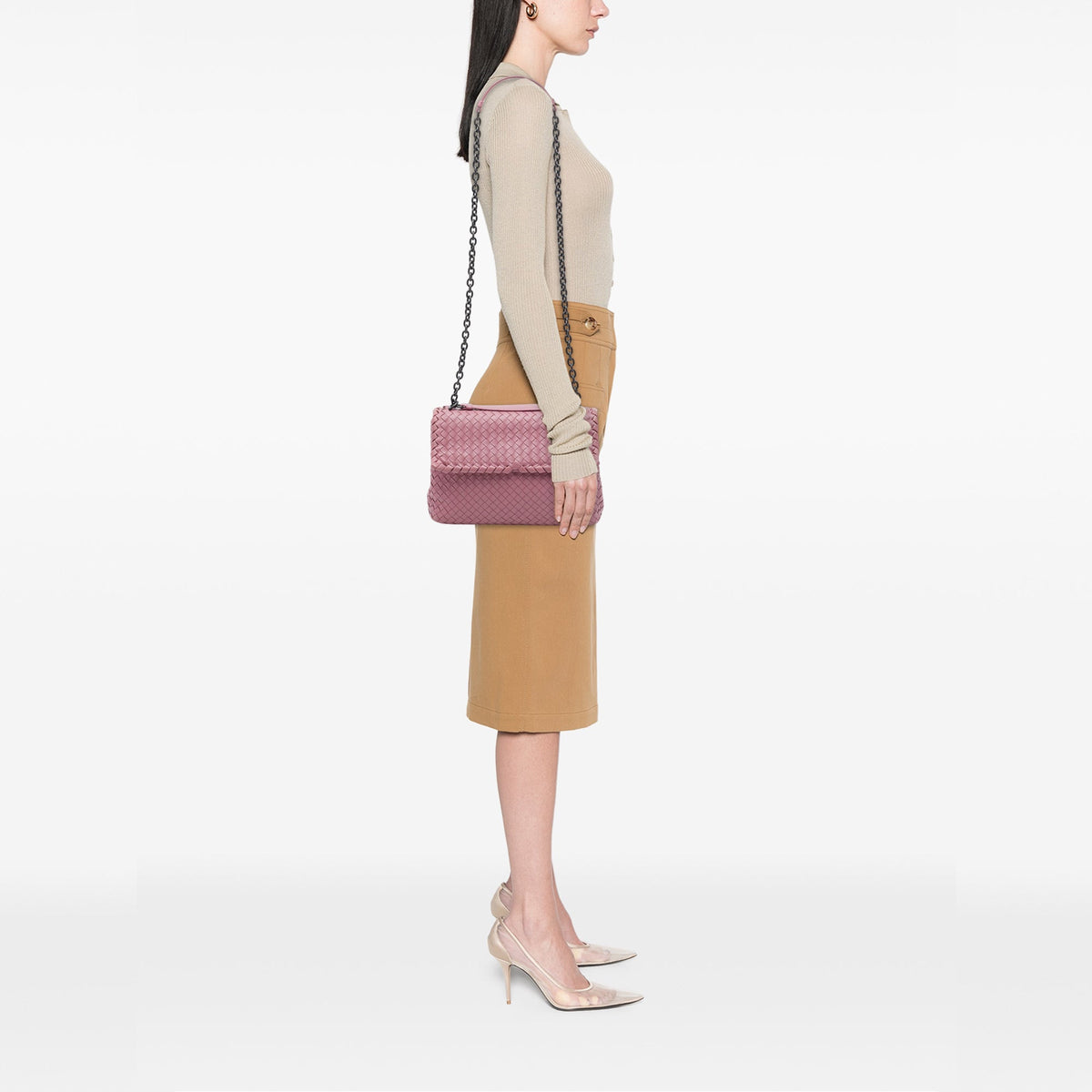 Bottega Veneta Medium Nappa Intrecciato Olimpia Shoulder Bag