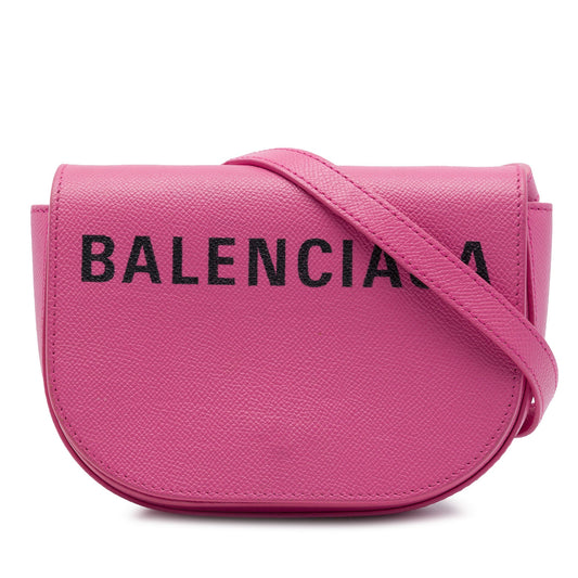 Balenciaga Grained Calfskin Logo Ville Day Crossbody XS