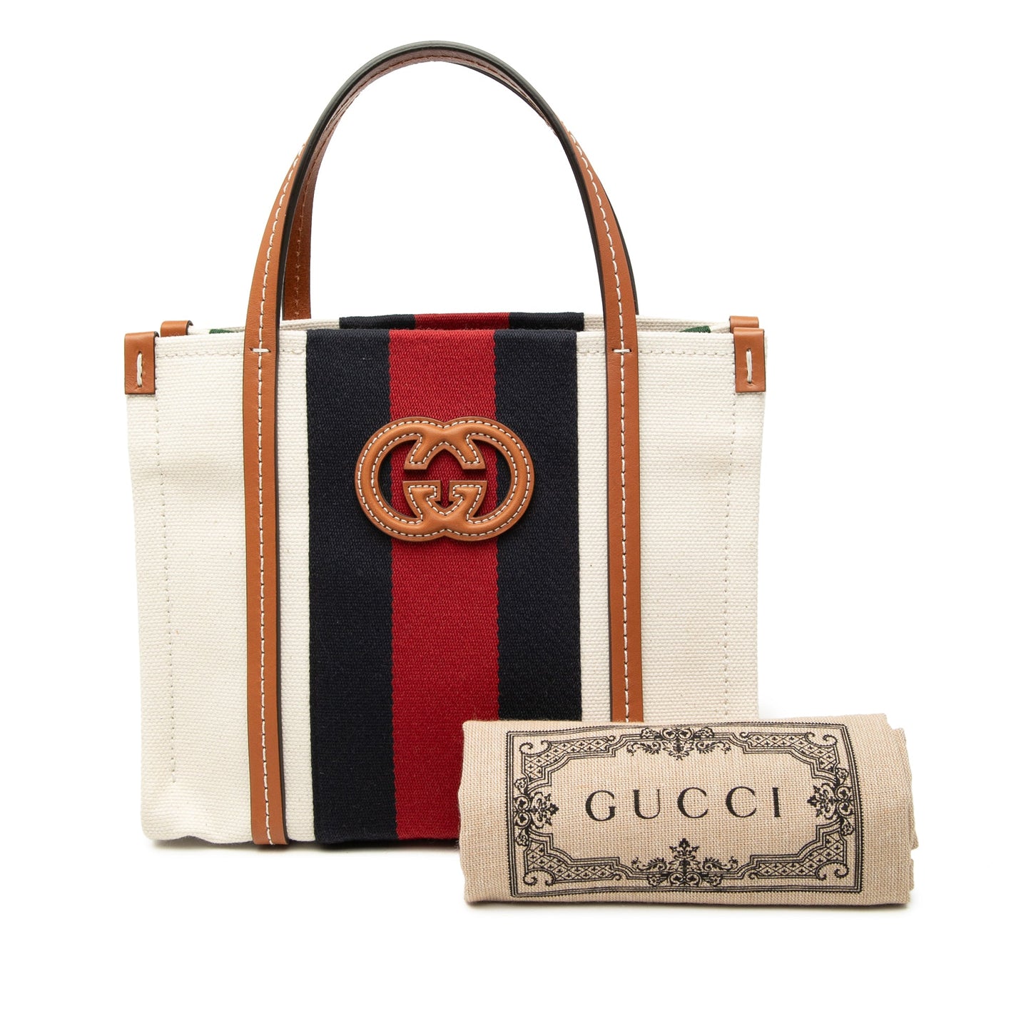 Gucci Mini Canvas Interlocking G Web Tote