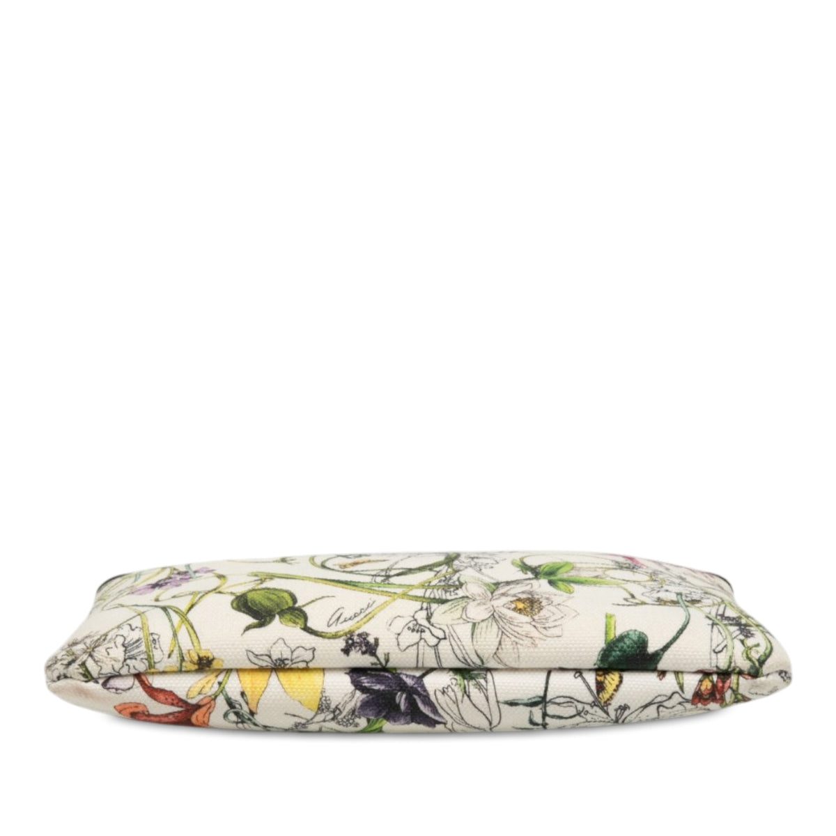 Gucci Printed Canvas Flora Infinity Clutch — White