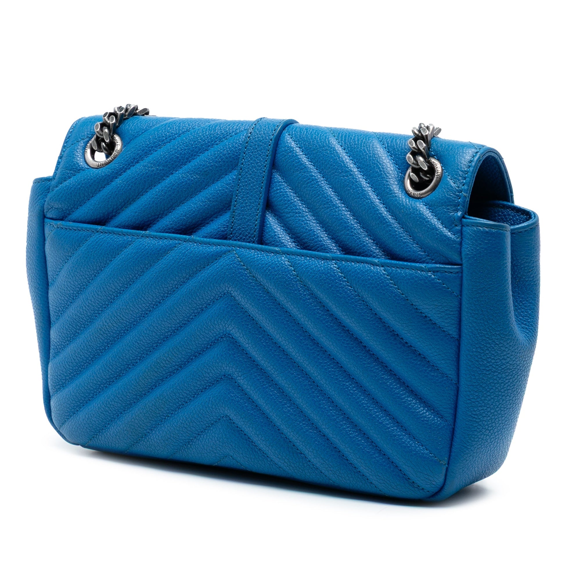 Saint Laurent Medium Chevron Sheepskin Monogram College Shoulder Bag