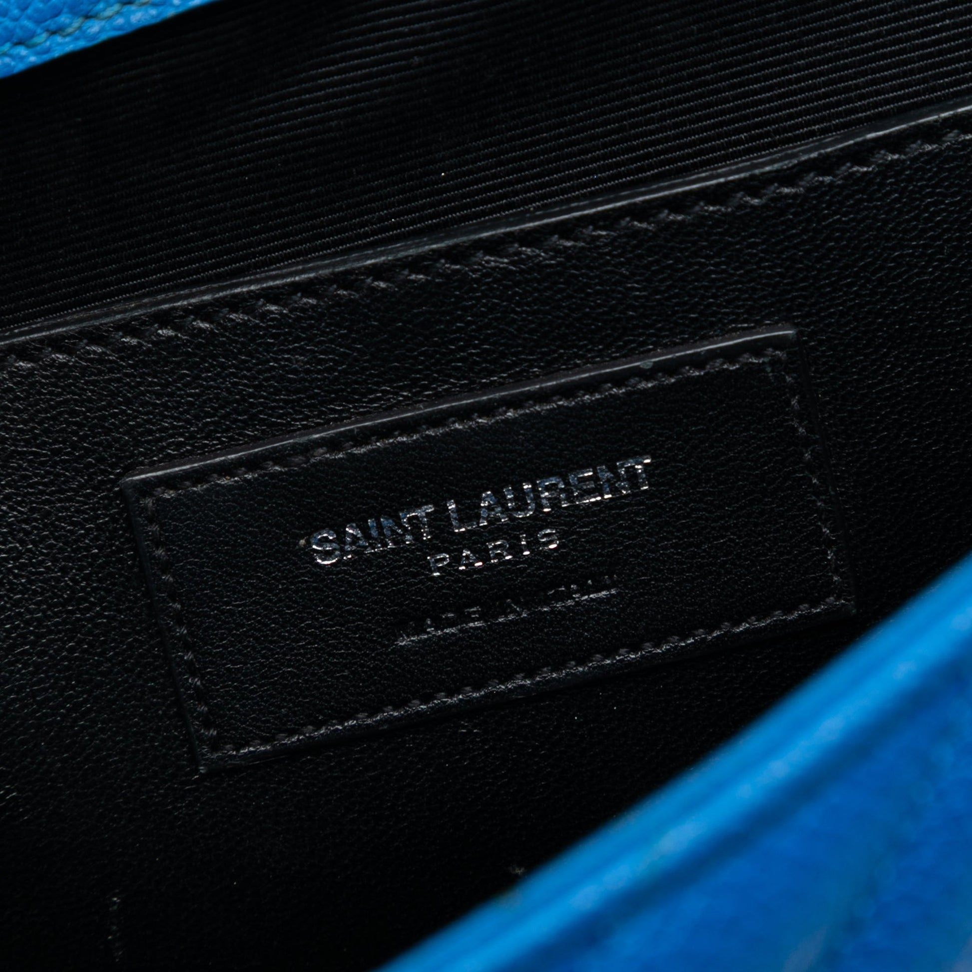Saint Laurent Medium Chevron Sheepskin Monogram College Shoulder Bag