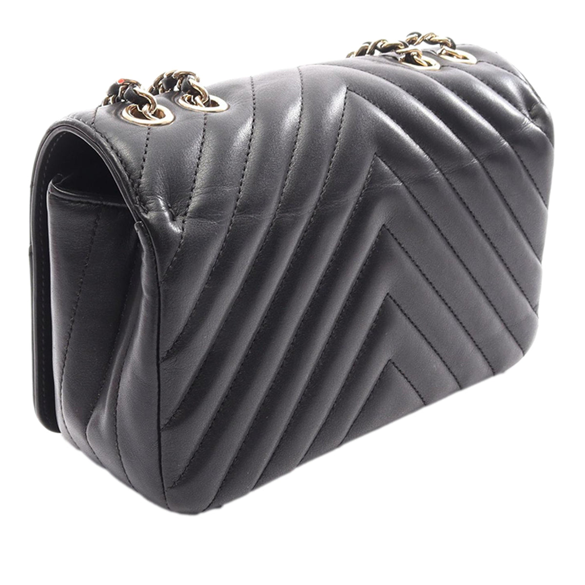 Chanel Small Chevron Lambskin Statement Flap