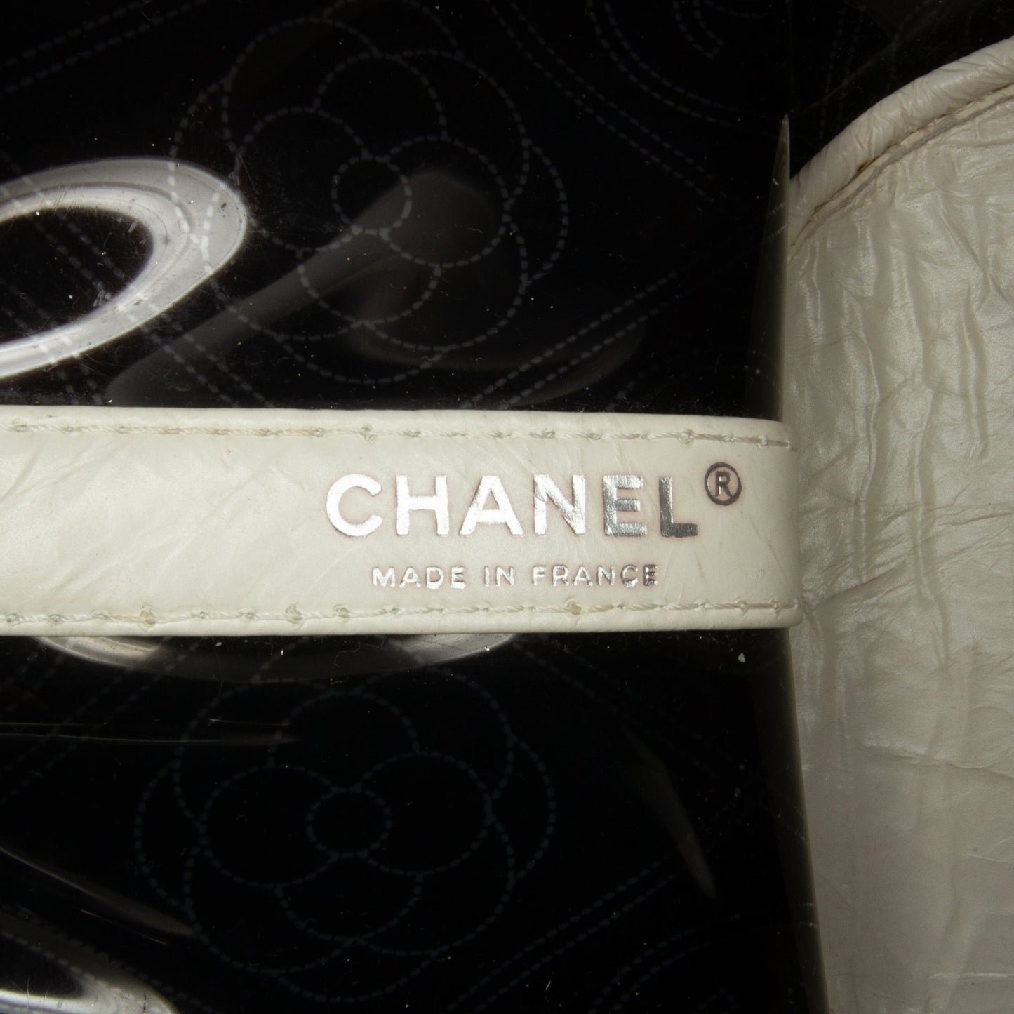 Chanel Crumpled Calfskin PVC Camellia Bucket