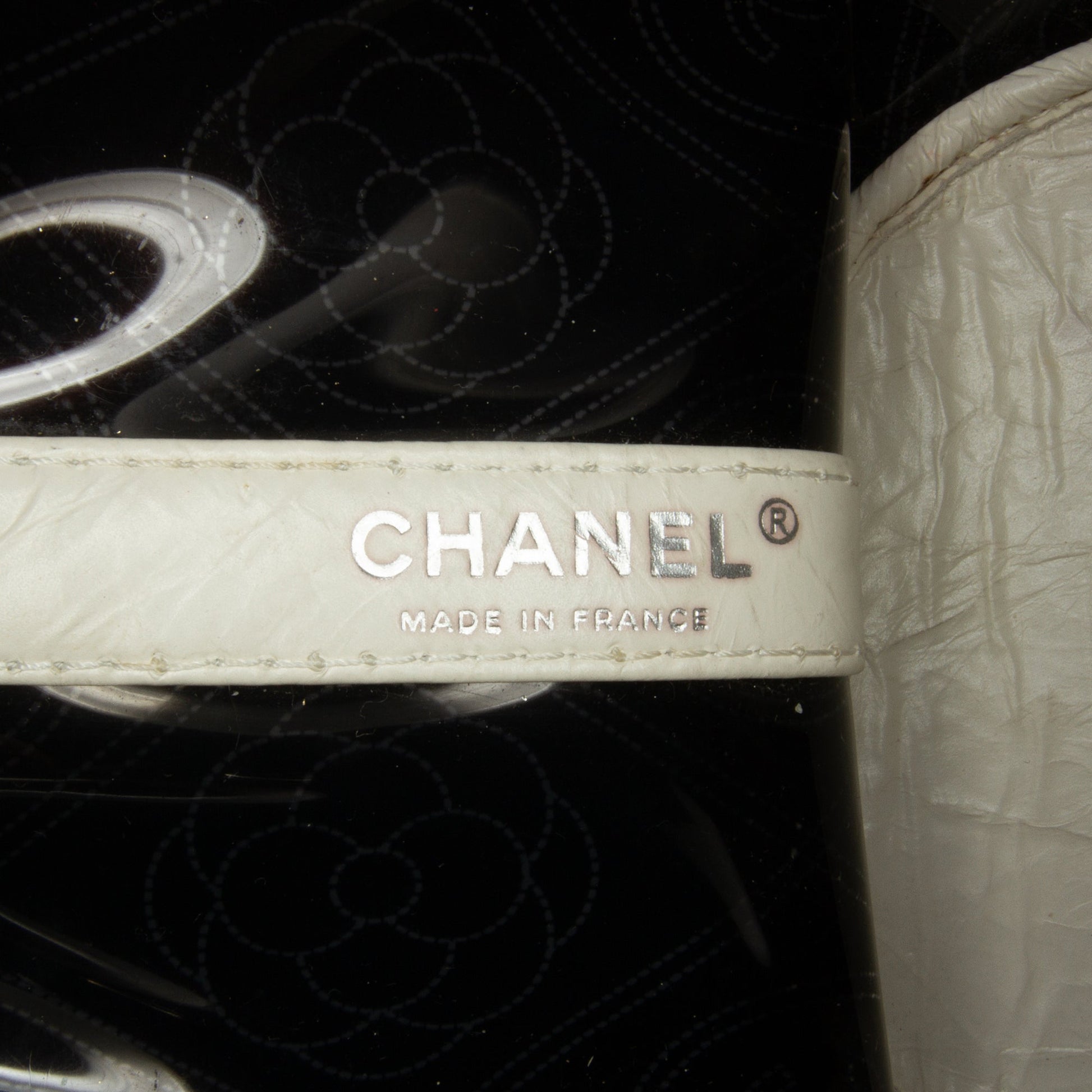 Chanel Crumpled Calfskin PVC Camellia Bucket
