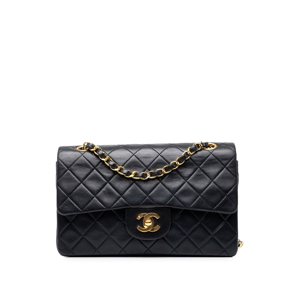 Chanel Small Classic Lambskin Double Flap — Black