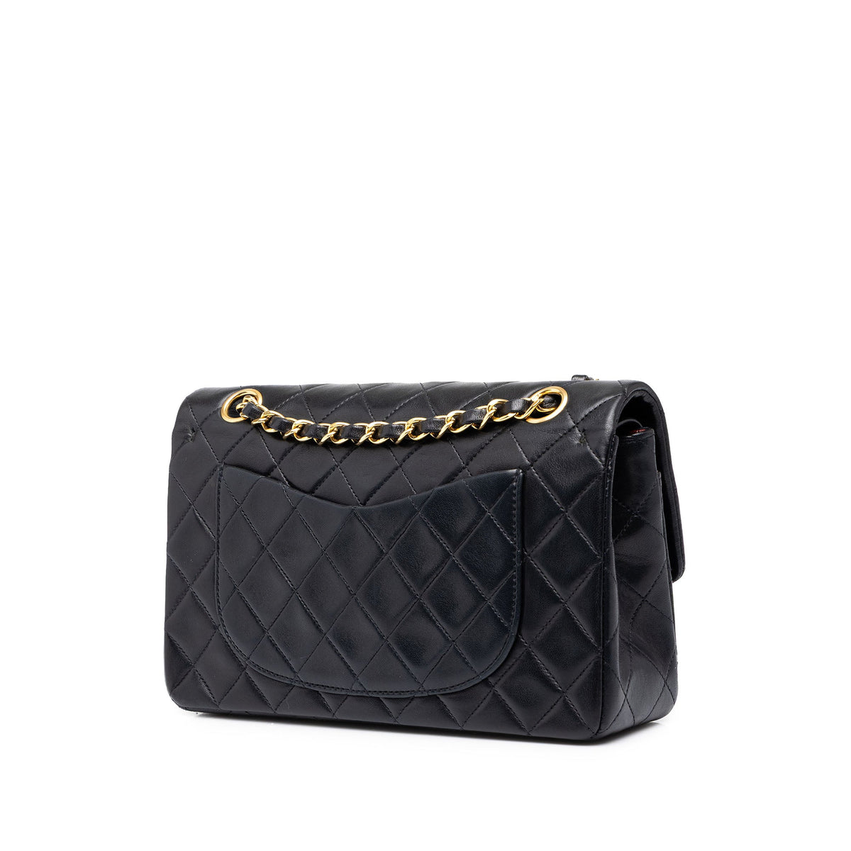 Chanel Small Classic Lambskin Double Flap — Black