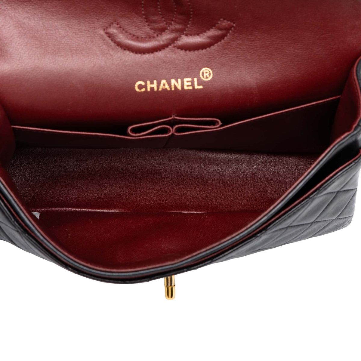Chanel Small Classic Lambskin Double Flap — Black