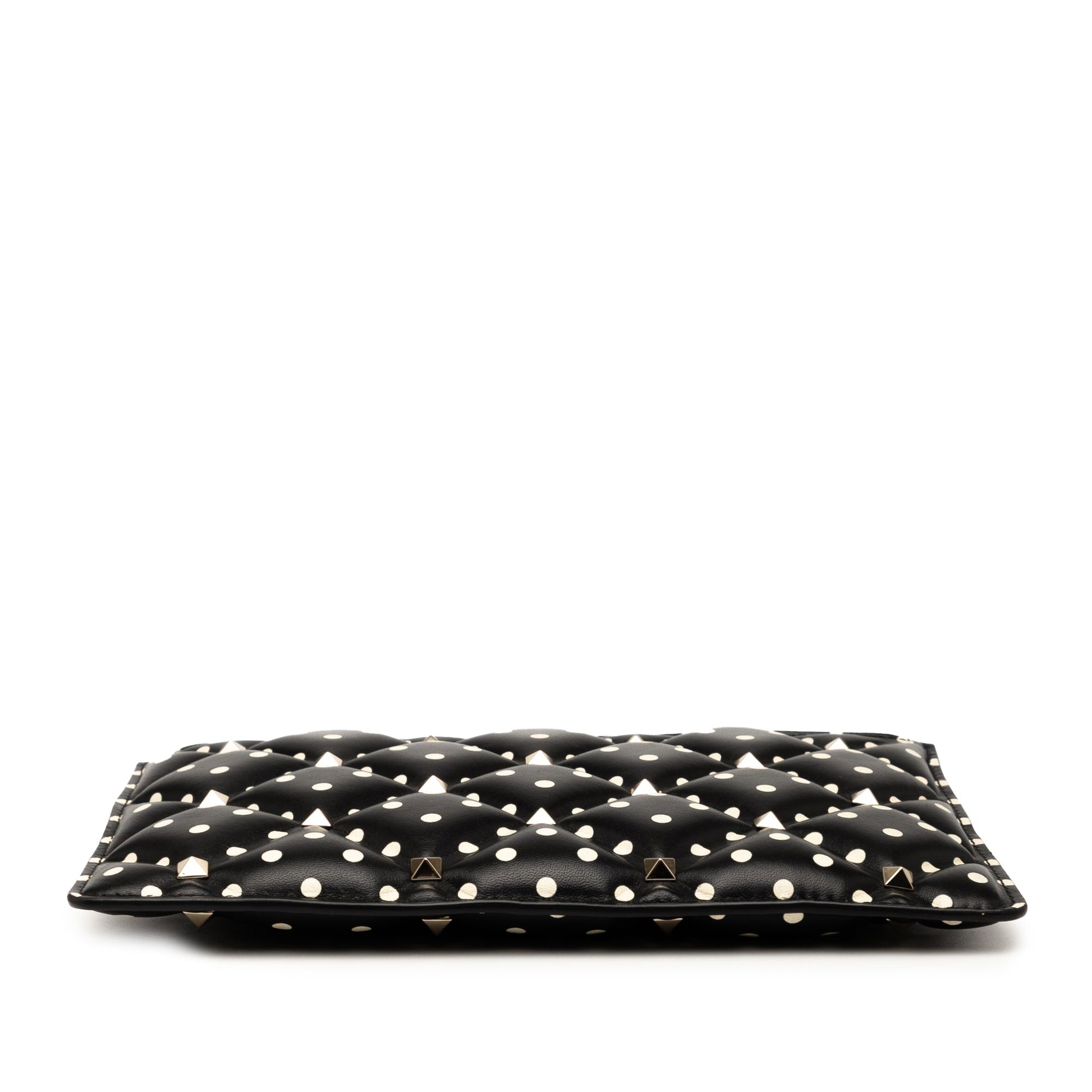 Valentino Leather Polka Dot Rockstud Clutch