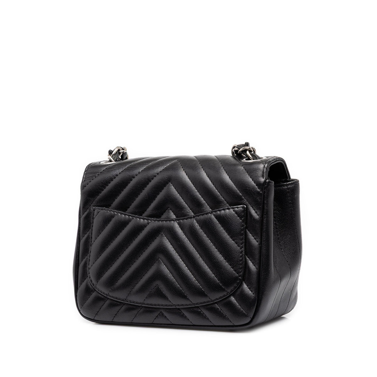 Chanel Mini Square Classic Chevron Lambskin Single Flap