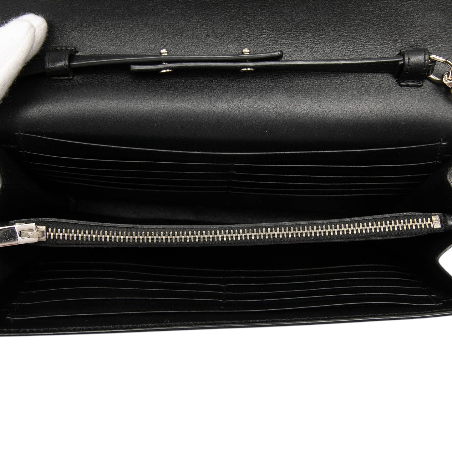 Saint Laurent Calfskin Star Applique Classic Monogram Kate Wallet on Chain