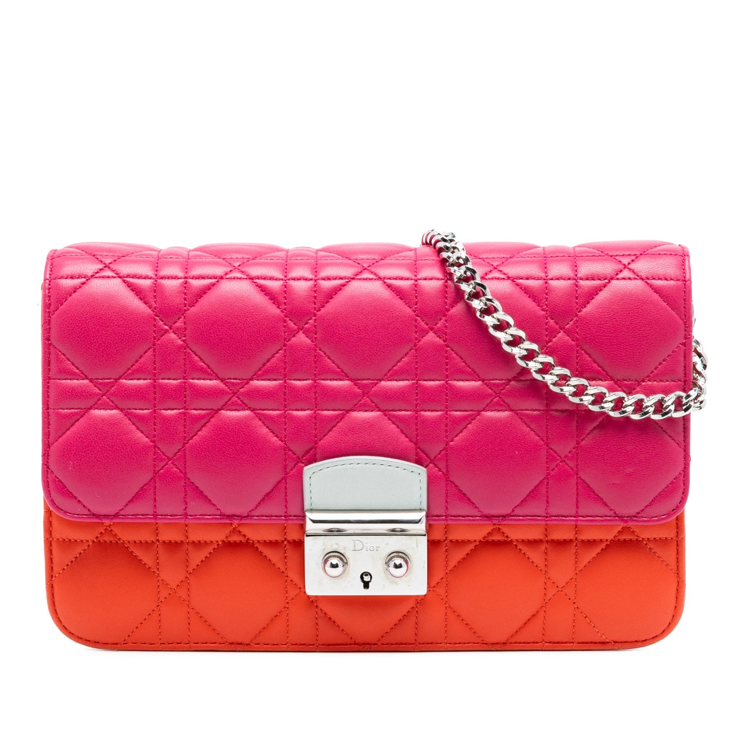 Dior Tricolor Lambskin Cannage Miss Dior Promenade Flap