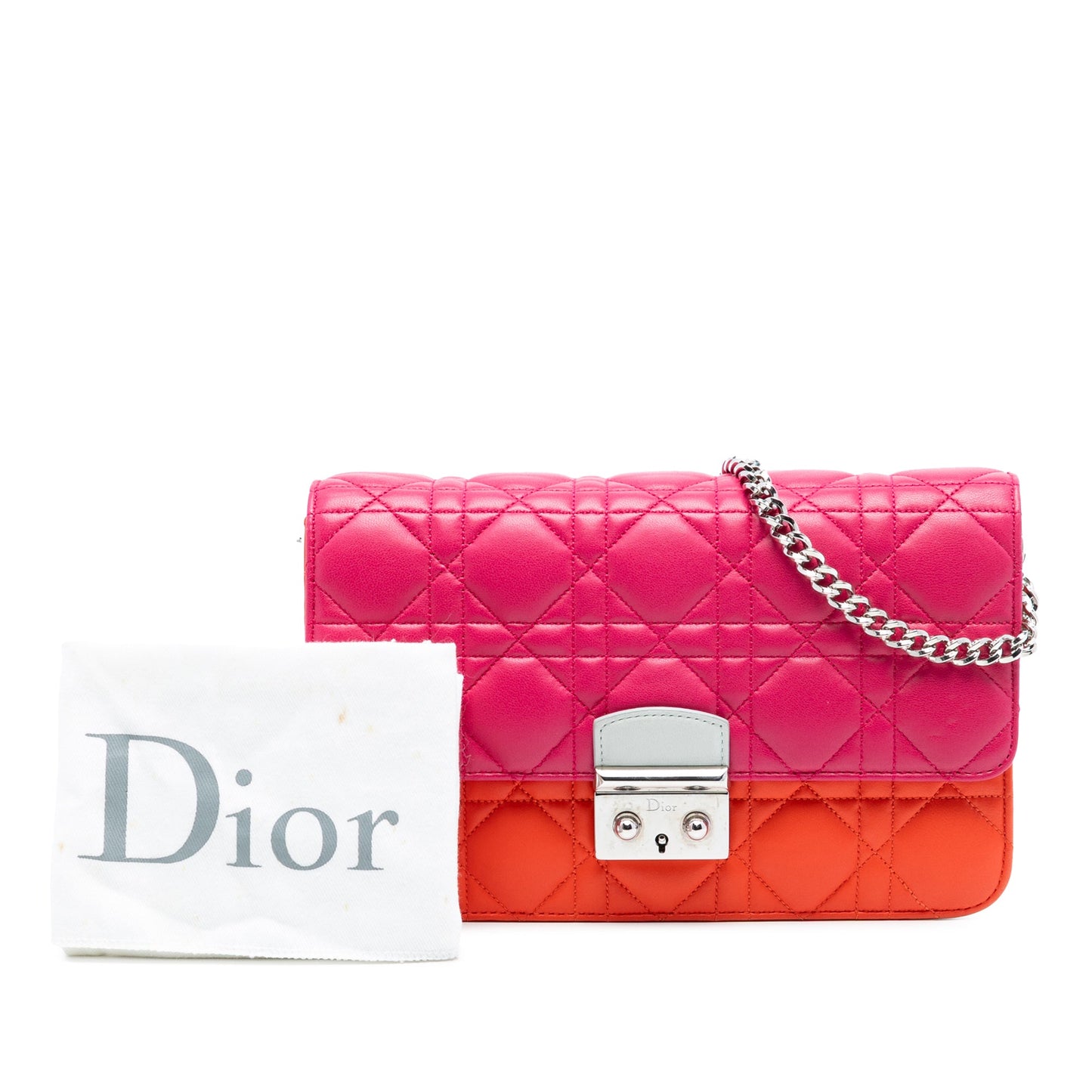 Dior Tricolor Lambskin Cannage Miss Dior Promenade Flap
