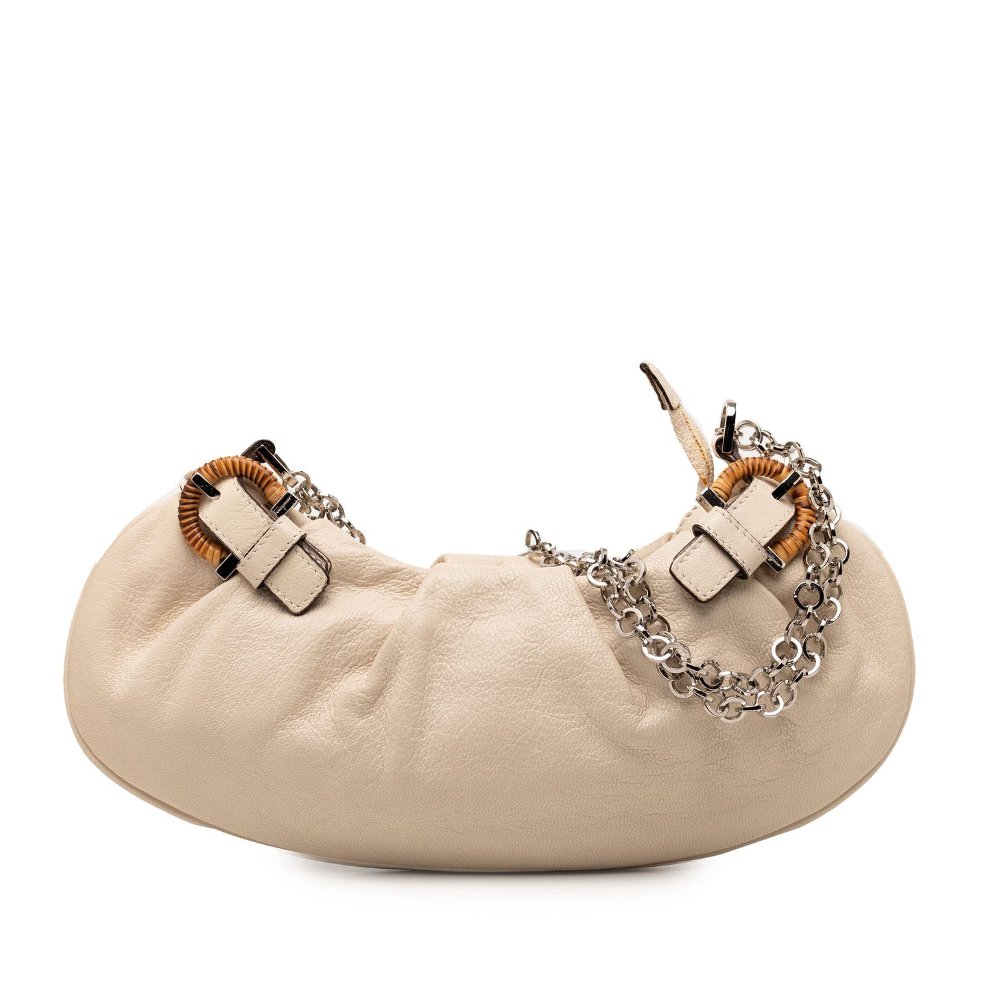 Ferragamo Leather Gancini Side Buckle Chain Hobo