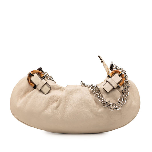 Ferragamo Leather Gancini Side Buckle Chain Hobo