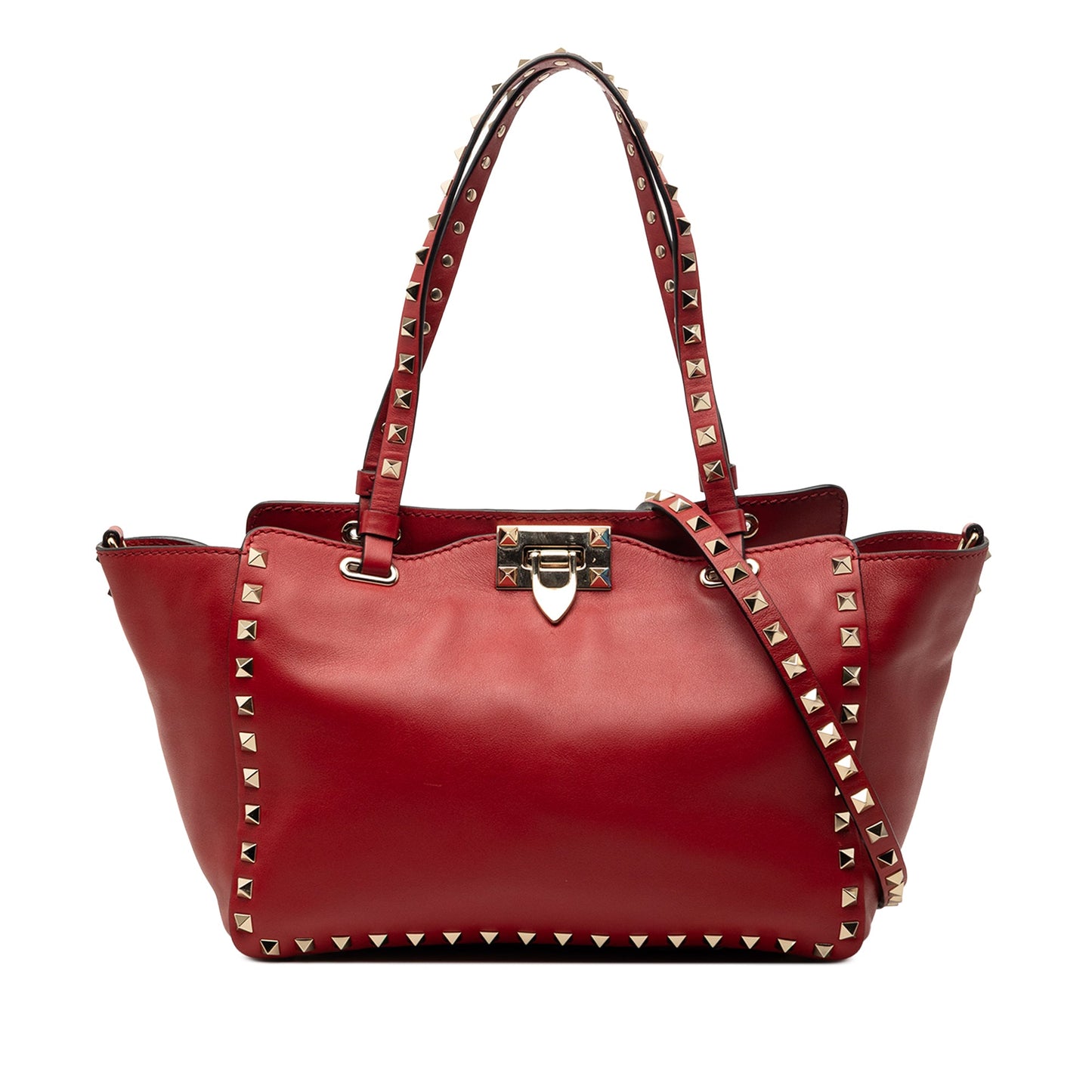 Valentino Small Leather Rockstud Trapeze Satchel