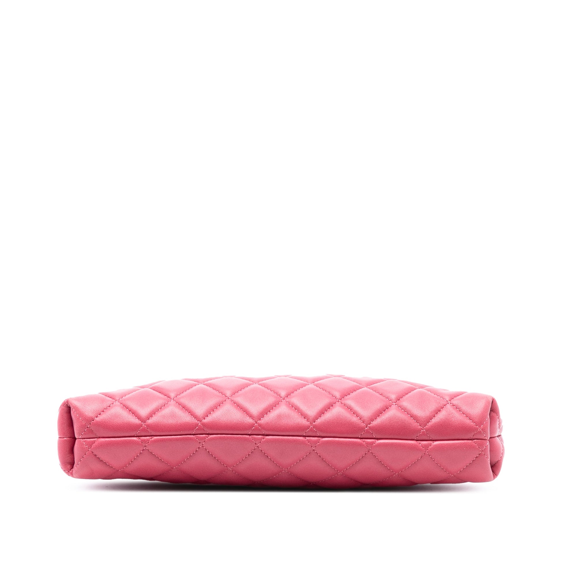 Chanel Quilted Lambskin Kiss Lock Clutch