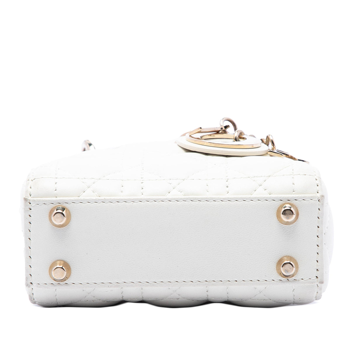 Dior Micro Lambskin Cannage Lady Dior — White
