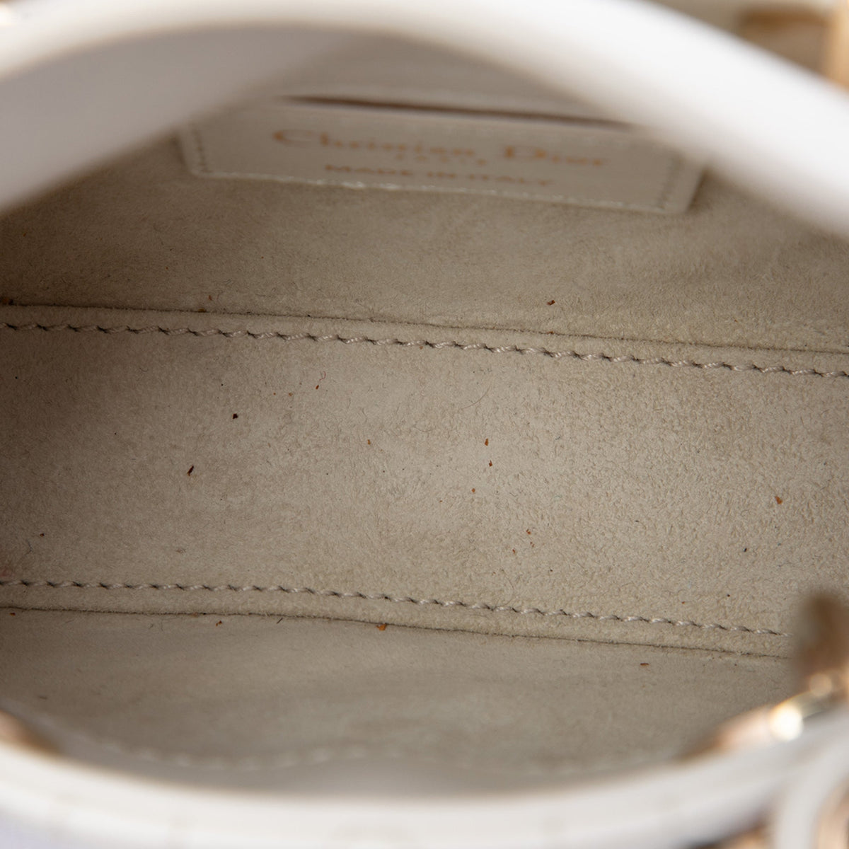 Dior Micro Lambskin Cannage Lady Dior — White