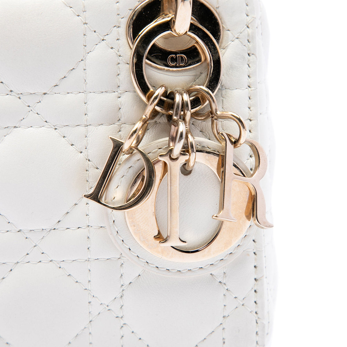 Dior Micro Lambskin Cannage Lady Dior — White