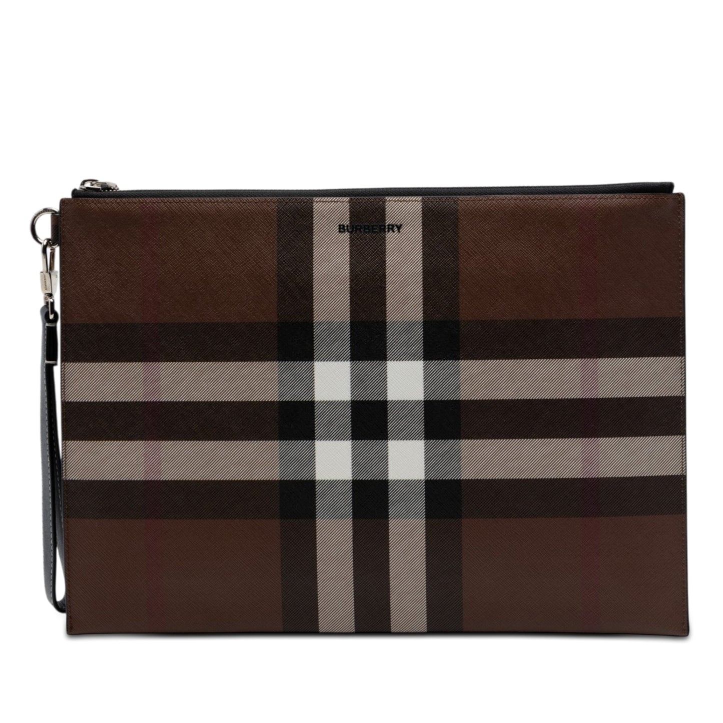 Burberry Check Coated Canvas Zip Pouch
