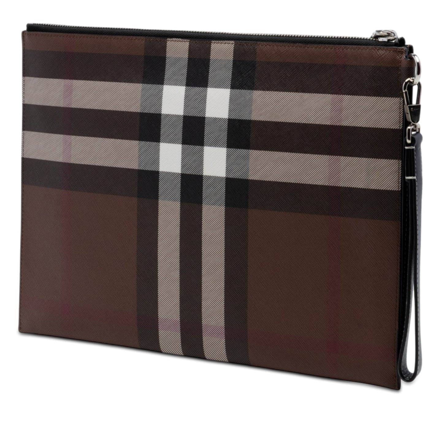 Burberry Check Coated Canvas Zip Pouch