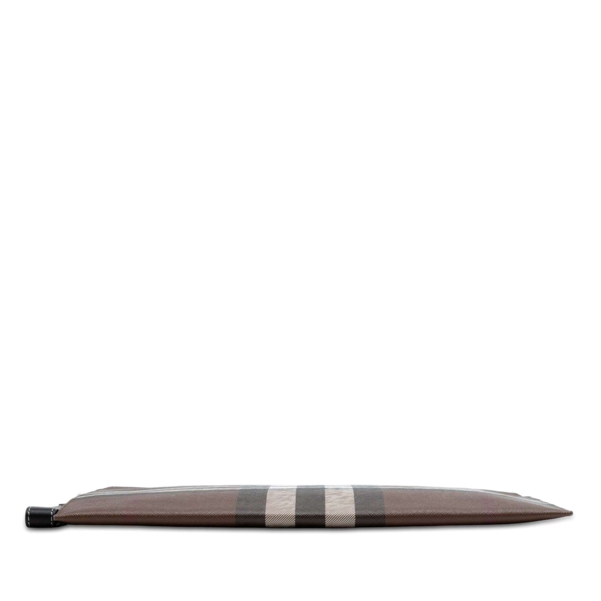 Burberry Check Coated Canvas Zip Pouch
