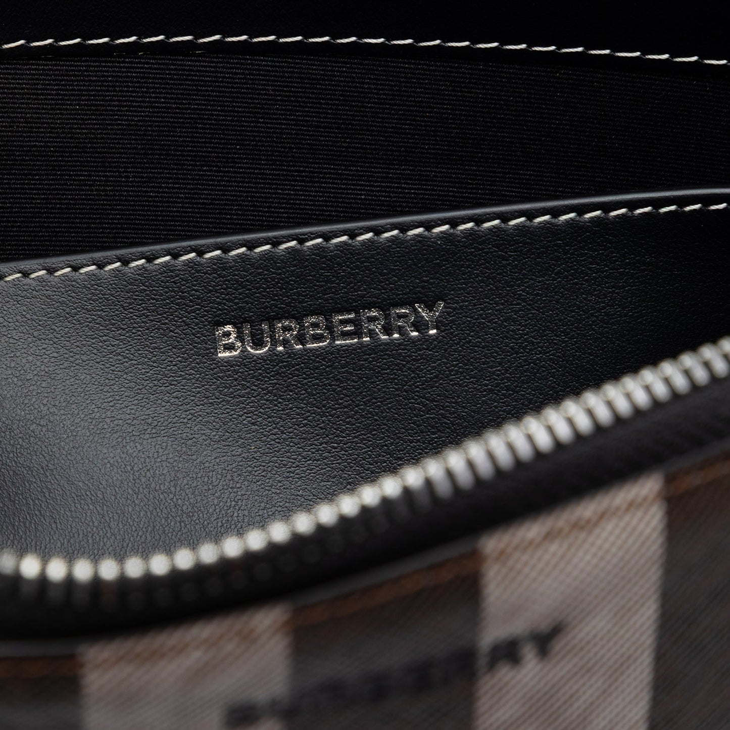 Burberry Check Coated Canvas Zip Pouch