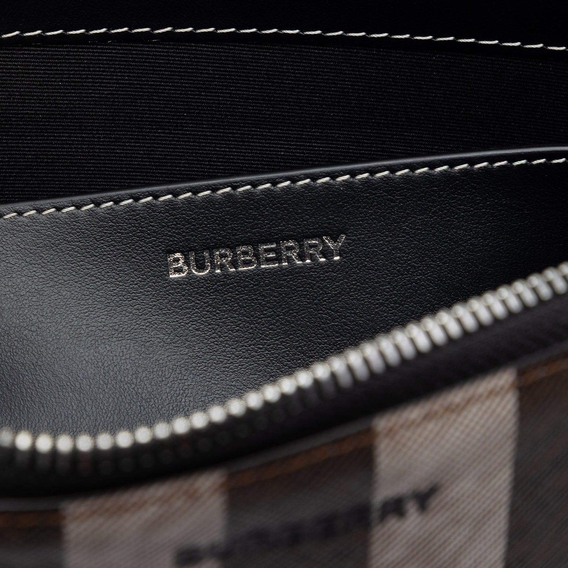 Burberry Check Coated Canvas Zip Pouch