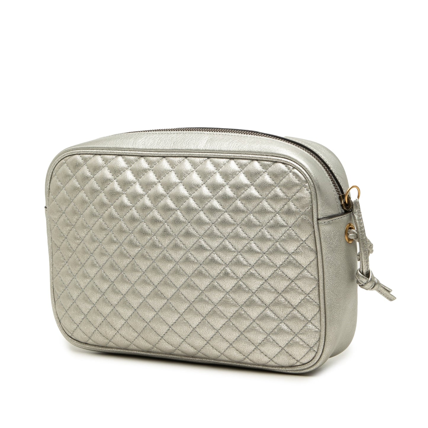 Gucci Small Quilted Metallic Calfskin Web Trapuntata Crossbody