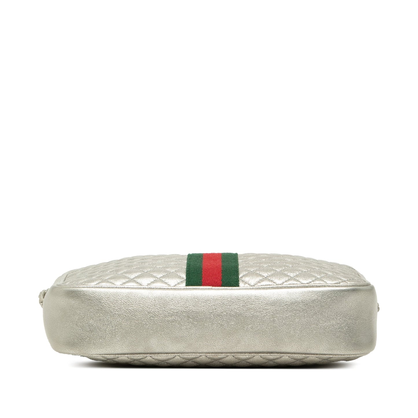 Gucci Small Quilted Metallic Calfskin Web Trapuntata Crossbody