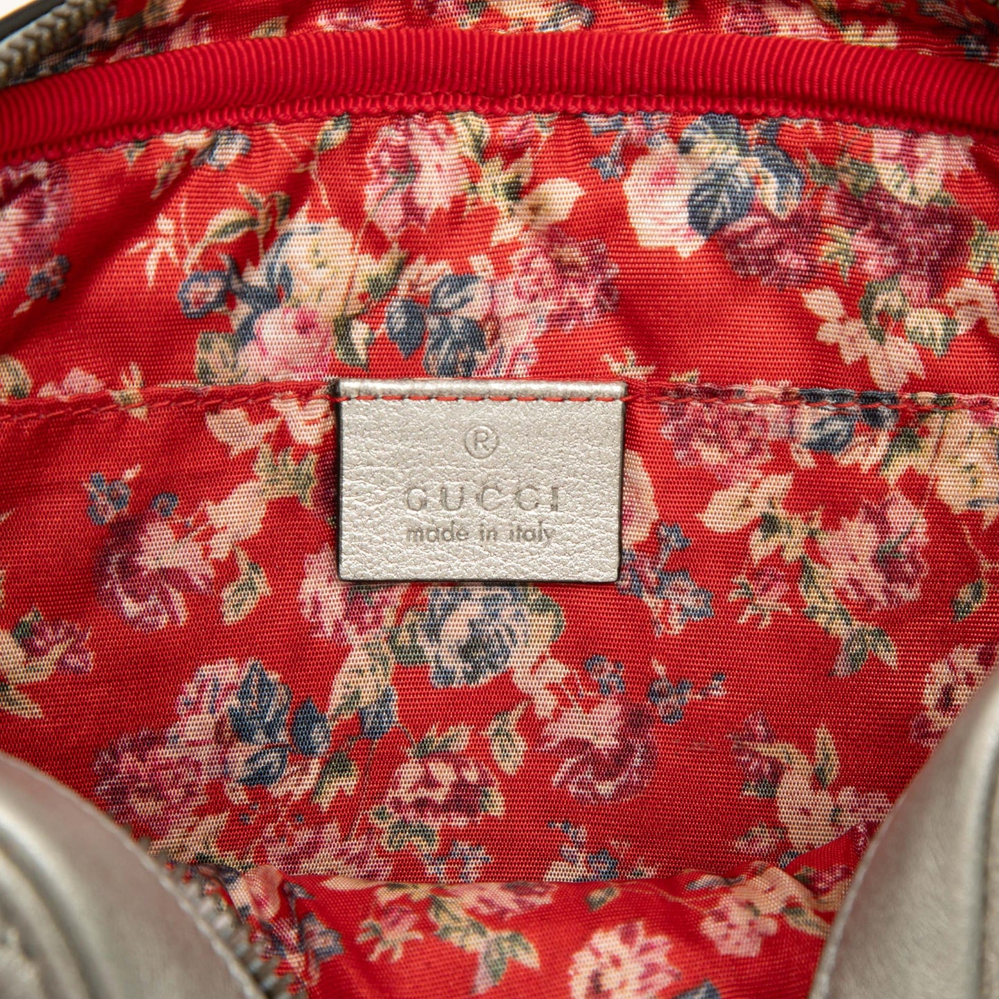 Gucci Small Quilted Metallic Calfskin Web Trapuntata Crossbody