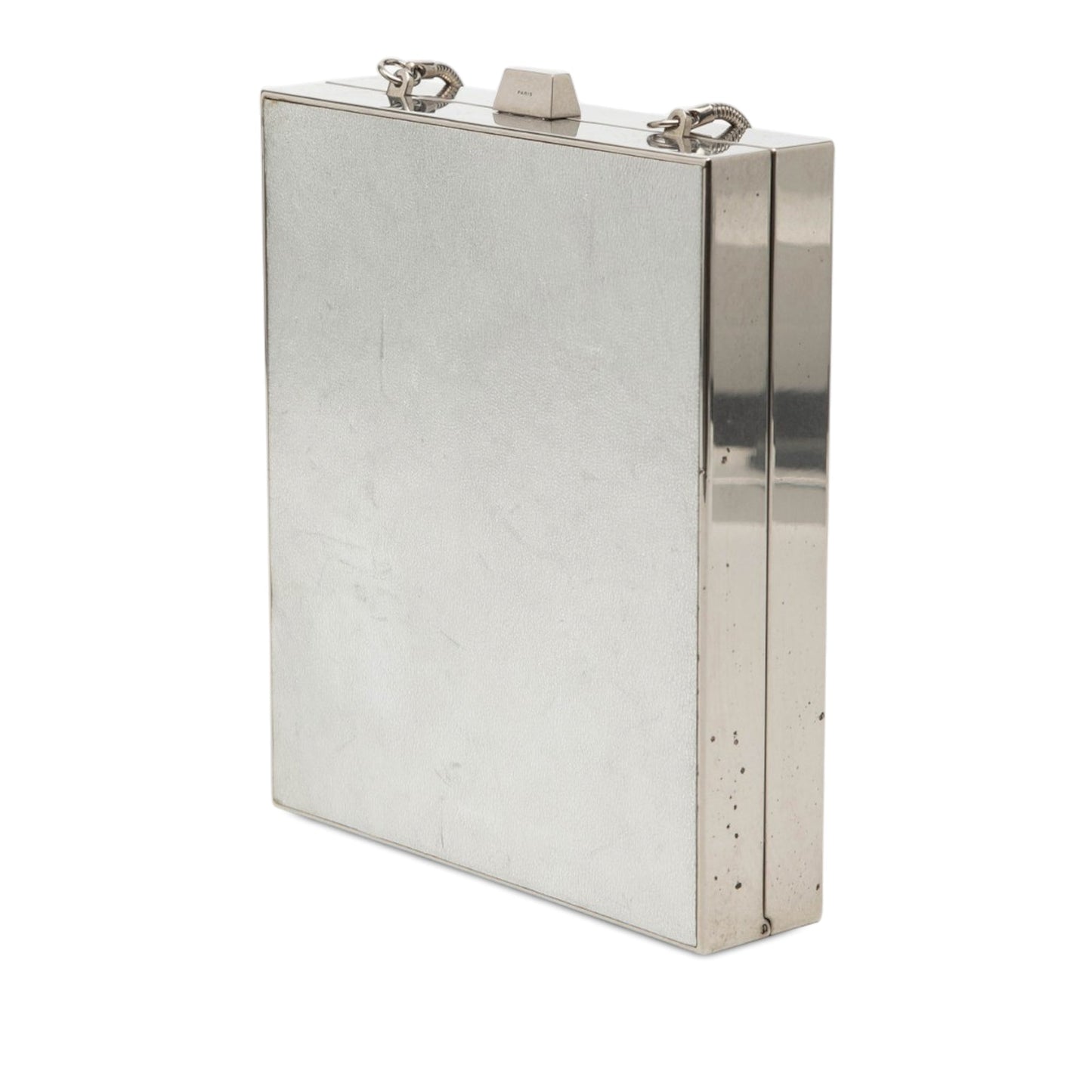 Saint Laurent Metal and Leather Tuxedo Box Star Clutch on Chain